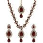 MUCH-MORE Indian Traditional Crystal Necklace Earrings Set Ethnic Wedding Party Jewelry for Women