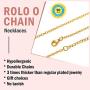 ChainsPro Women 1.2mm Slim Snake Chain, Replacement Necklace, 18-30“ Length, 18K Gold/Rose Gold Plated (Send Gift Box)