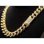Halukakah Gold Chain for Men Iced Out,20MM Mens Gold Chain Miami 18k Real Gold Plated/Platinum White Gold Finish Choker Necklace Bracelet,Full Cz Diamond Cut Prong Set,Gift for Him
