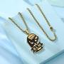 SUMFAN 18K Gold Plated Hip Hop Gold Necklace for Men Women,Black Lives Matter Necklace,24inch