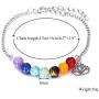 Eiffy 7 Chakra Bracelets Y Necklace Natural Stone Link Beads Lotus Flower Bangle for Women Men Adjustable Ankle Balance Yoga Jewelry