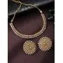 Aheli Bollywood Fashion Faux Stone Wedding Necklace Earrings Indian Fashion Jewelry Set for Women