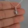 Sterling Silver Tiny Baby Sea Turtle 3D Charm Necklace, 18'' Cable Chain
