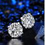 TTVOVO 925 Sterling Silver Stud Earrings Princess Cut Cubic Zirconia Sparkling Simulated CZ Diamond Earrings for Women Men Round 4 Prong Ear Studs Piercing Earrings Hypoallergenic Jewelry Gifts, 4MM