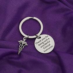 BAUNA Nursing Instructor Key Ring Thank You Gift Idea for Clinical Nurse Teacher Thank You for Being Such a Wonderful Clinical Instructor Keychain