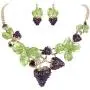 EVER FAITH Womens Austrian Crystal Sweet Strawberry Leaf Necklace Earrings Set EVER FAITH Womens Austrian Crystal Sweet Strawberry Leaf Necklace Earrings Set
