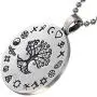 Coexist Pagan Jewelry Yggdrasil Tree of life Respect all religion and Faith Love Worlds Peace Protection Amulet Pewter Mens Womens Pendant Necklace Charm For men women Silver Ball Chain