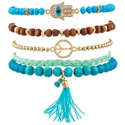 Lux Accessories Womens Arm Candy Bracelet Multi Style 5 pc Sets