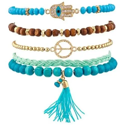 Lux Accessories Womens Arm Candy Bracelet Multi Style 5 pc Sets