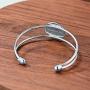 Custom4U Personalized Bracelets for Women - Engraved Cuff Bangle Bracelet/Custom Picture Cuff Charm Bracelet Adjustable - Personalized Inspirational Memorial Jewelry Birthday Gift for Girls Mom