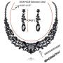 Fiasaso Wedding Crystal Jewelry Set for Women Bridal Rhinestone Necklace Earrings Bracelet Wedding Bridesmaid Jewelry