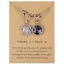 BELLA-Bee 2PC/Set 12 Constellation Pendant Necklace Coin Pendant Astrology Constellation Horoscope Zodiac Necklace with Message Card for Women Girls Jewelry