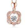 XIANGWANG Rose Gold Necklace Female Heart Necklace Double Heart Necklace, The Best Choice for Girlfriends and Lovers