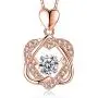 XIANGWANG Rose Gold Necklace Female Heart Necklace Double Heart Necklace, The Best Choice for Girlfriends and Lovers