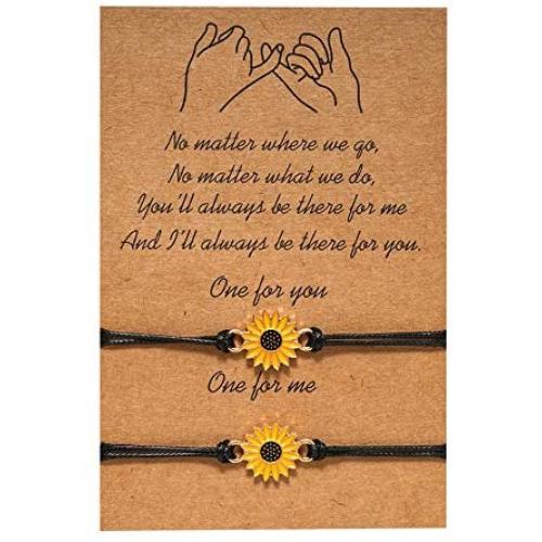 SUSWIM Pinky Promise Distance Bracelets Friendship Matching Bracelets Set of 2 Couples Bracelet for Best Friends Boyfriend Family Adjustable Bracelet for Women Mens Girls