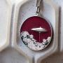 Star Wars Jewelry RockLove Planetary Medallion - Cloud City, Dark Red Matte, 28mm (SWRLBFPNK01SIL)