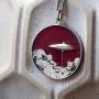 Star Wars Jewelry RockLove Planetary Medallion - Cloud City, Dark Red Matte, 28mm (SWRLBFPNK01SIL)