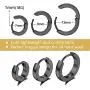 ChainsPro Huggie Hoop Earrings Pack Women or Men, 8/10/12/14/16 mm, Cartilage/Helix/Conch Piercing, Stainless Steel/18K Gold Plated/Black (Send Gift Box)