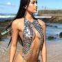 DOTASI Womens Sexy Halter Backless Tank Top Bra Body Chain Necklace Tassels Party