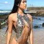 DOTASI Womens Sexy Halter Backless Tank Top Bra Body Chain Necklace Tassels Party
