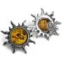 Ian and Valeri Co. Amber Sterling Silver Flaming Sun Stud Earrings Ian and Valeri Co. Amber Sterling Silver Flaming Sun Stud Earrings
