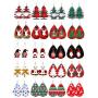 20 Pairs Christmas Earrings for Women Buffalo Plaid Earrings Christmas Tree Earrings Xmas Drop Earrings Christmas Jewelry Set Christmas Accessories for Women Girls…