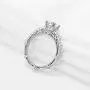 DovEggs Sterling Silver Round/Oval/Cushion Cut Vintage Moissanite Engagement Ring Solitare with Accents for Women