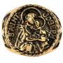 AsAlways Gold-Plated Stainless Steel St. Saint Joseph Medal Protect US Amulet Stainless Steel Solid Cross Catholics Ring
