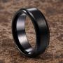 TUSEN JEWELRY Black Zirconium Ring Mens Wedding Band Comfort Fit 8mm
