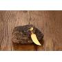 HUANIAN Stainless Steel Gold Plated Eagle Feather Wing Pendant Necklace for Men- with 19'' Chain
