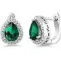 Gem Stone King Sterling Silver Pear Shape Green Nano Emerald Pendant Earrings Set 6.50 cttw with 18 Inch Silver Chain Gem Stone King Sterling Silver Pear Shape Green Nano Emerald Pendant Earrings Set 6.50 cttw with 18 Inch Silver Chain