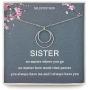Sister Gifts from Sister, Jewelry,Double Rings Infinity Necklace Best Friend Birthday Gifts