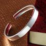 Merdia Womens S999 Sterling Silver Bangle Cuff Bracelet Polished Surface 27g for Gift
