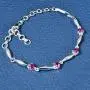 Shop LC 925 Sterling Silver Ruby Love Heart Station Birthday Bracelet for Women Fashion Jewelry 7.25'' Cttw 1.1 Shop LC 925 Sterling Silver Ruby Love Heart Station Birthday Bracelet for Women Fashion Jewelry 7.25'' Cttw 1.1