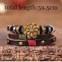 ORAZIO Leather Bracelets for Women Girls Flower Wrap Bracelets