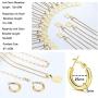 ORAZIO Initial Letter Pendant Necklace Mens Womens Thick 14K Gold Plated Hoop Earrings for Women Paperclip Chain Link Choker Necklace and Link Bracelet Set Gold Plated Jewelry Set for Women