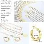 ORAZIO Initial Letter Pendant Necklace Mens Womens Thick 14K Gold Plated Hoop Earrings for Women Paperclip Chain Link Choker Necklace and Link Bracelet Set Gold Plated Jewelry Set for Women