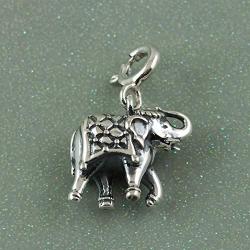 Fourseven Jewelry 925 Sterling Silver Bead Charm Pendant | Royal Elephant Charm for Bracelet and Necklace