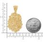 The Bling Factory 14k Gold Plated 25mm x 32mm Chunky Nugget Textured Medallion Pendant + 24'' 2.4mm Rope Chain Necklace Set