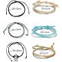 BOMAIL 14-16 Pieces Wave Bracelet Braided Rope Bracelet SetHandmade Adjustable Friendship Bohemian Bracelet Handcrafted Jewelry for Women Girl