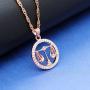 Uloveido Rose Gold Cubic Zirconia 12 Zodiac Constellation Pendant Necklace Birthday Gift N1047