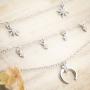 Simsly Boho Crystal Choker Layered Necklace Moon Pendant Necklaces Chain Sun Jewelry for women and Girls
