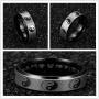 Jakob Miller Stainless Steel Yin Yang Ring Chinese Taoist Nine Syllable Mantra Ring Matted Finshed Tai Chi Band Yin and Yang Ring, Size 5-12