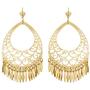 Barzel 18K Gold Plated Filigree Cut-out Dangling Earrings