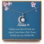 Nana Gifts Best Grandma Necklace - Sterling Silver Pearl Pendant Moon Crystal CZ Generation Necklace for Grandmother, Mom Gifts, Nana Gifts from children, Mothers Day Card from Daughter, Birthday Gift
