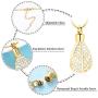 mingkejw Cremation Jewelry for Ashes Tree of Life Memorial Lockets Teardrop Pendant Urn Ashes Holder Necklace Stainless Steel Keepsake