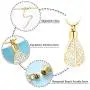 mingkejw Cremation Jewelry for Ashes Tree of Life Memorial Lockets Teardrop Pendant Urn Ashes Holder Necklace Stainless Steel Keepsake