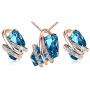 EMESLY 18K Rose Gold Plated Necklace/Earrings; Embellished with Premium Crystals, Nickel & Lead Free, Hypoallergenic Long Lasting Finish; Perfect Jewelry Gift for Women & Girls