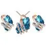 EMESLY 18K Rose Gold Plated Necklace/Earrings; Embellished with Premium Crystals, Nickel & Lead Free, Hypoallergenic Long Lasting Finish; Perfect Jewelry Gift for Women & Girls