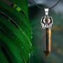 Natural Healing Crystals Point Pendant Necklace Reiki Hexagonal Pointed Stone, Leaf Wrap Gemstone Quartz Jewelry for Women with 18 in Stainless Steel Chain Strap Gift Box - Tigereye Stone